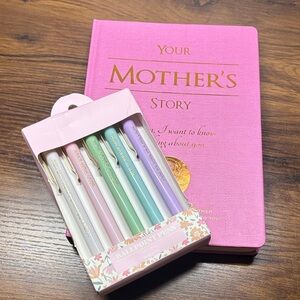 Elegant Mom & Daughter’s Journal with Floral Design & Mom Ballpoint Pens
